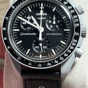 Authentic OMEGA X SWATCH Bioceramic MoonSwatch Mission to Moon SO33M100 Full Set